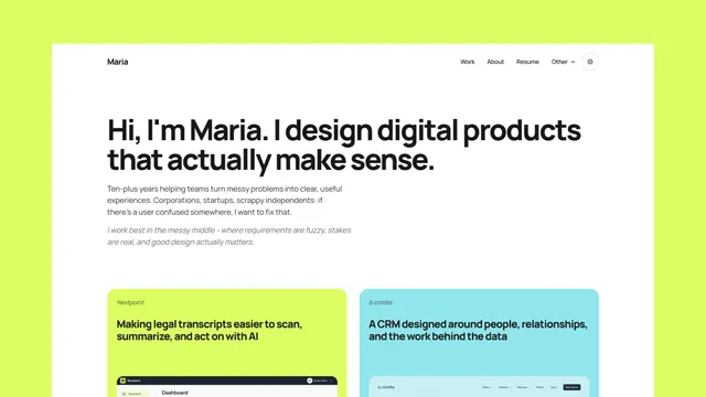 Maria Portfolio Theme Astro template preview