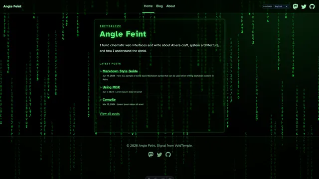 Anglefeint Astro template preview