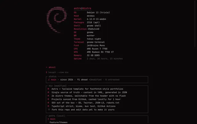 Astro Distro Astro theme preview