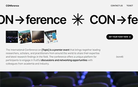 Astro Conference BCMS - BCMS Astro event landing page template featuring modern image centric layout with gray background