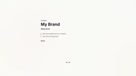 Astro i18n - Lightweight typed Astro i18n starter with minimal cream-toned welcome layout