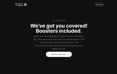 Astro Launchpad Astro template preview