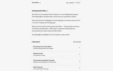 Astro Micro Astro template preview