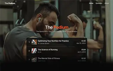Astro Podcast BCMS - BCMS Astro podcast landing page template featuring unique dark theme and modern fonts