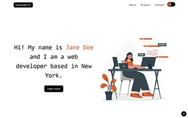 Astro Portfolio 2 - Tailwind CSS Astro portfolio template that's simple and beautifully designed, accented with red highlights.