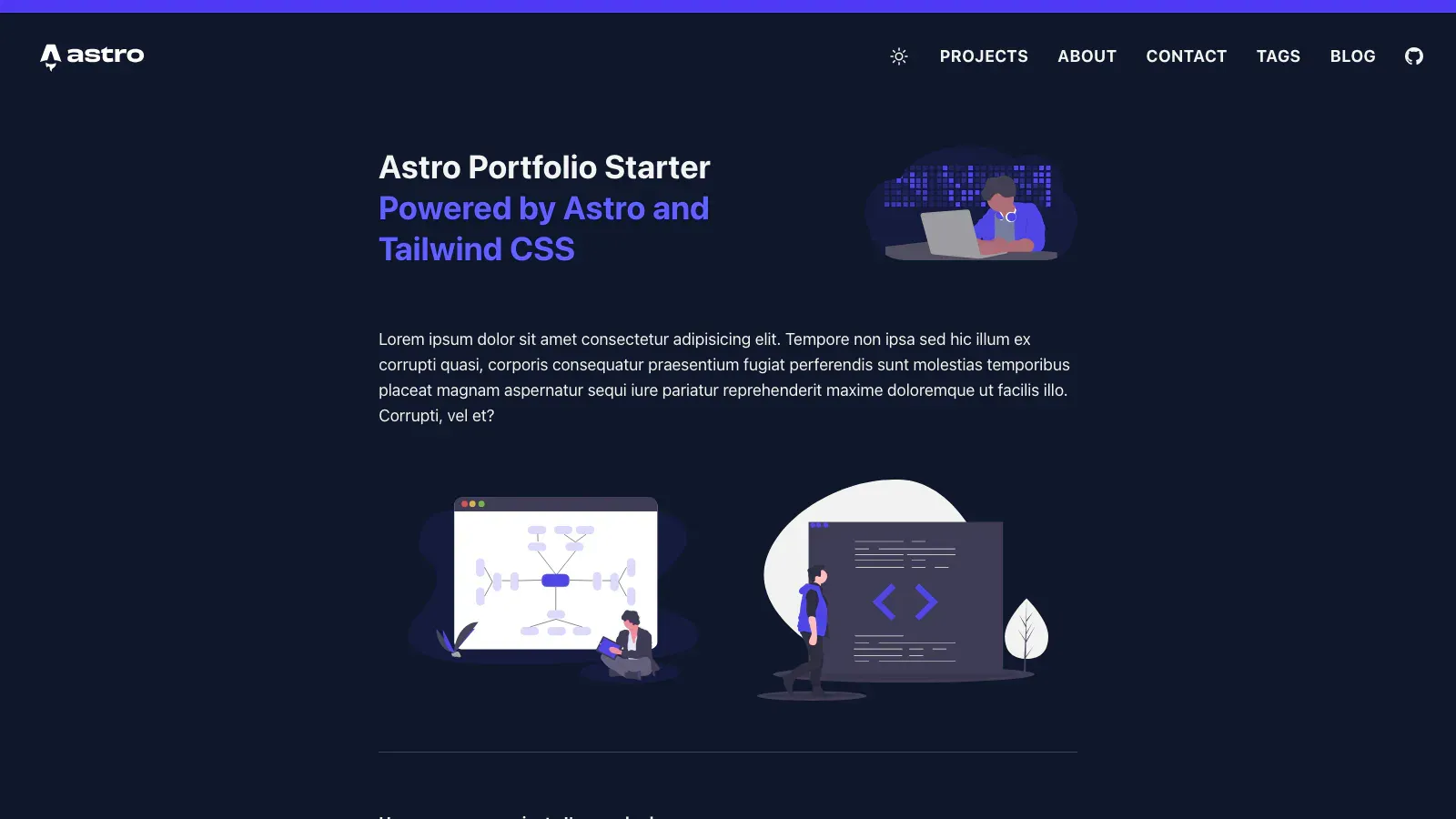 Astro Portfolio Starter Astro template live preview