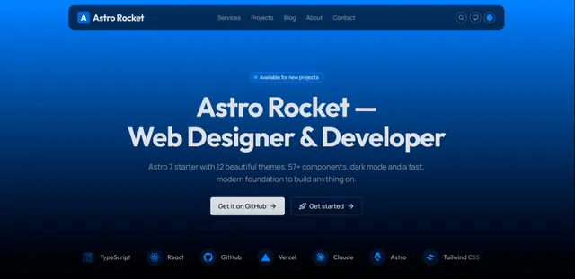 Astro Rocket Astro template preview