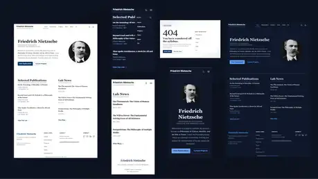 Astro Scholar - Academic Astro portfolio theme with navy palette, publications, and multi-device showcase