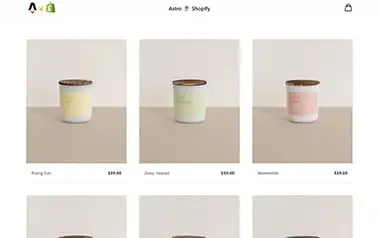 Astro Shopify - Tailwind Shopify Svelte Astro ecommerce template featuring wide grid layout and details page