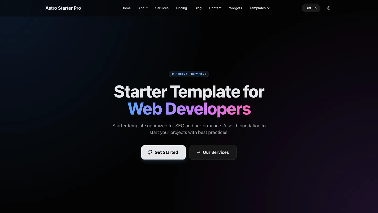 Astro Starter Pro Astro template live preview