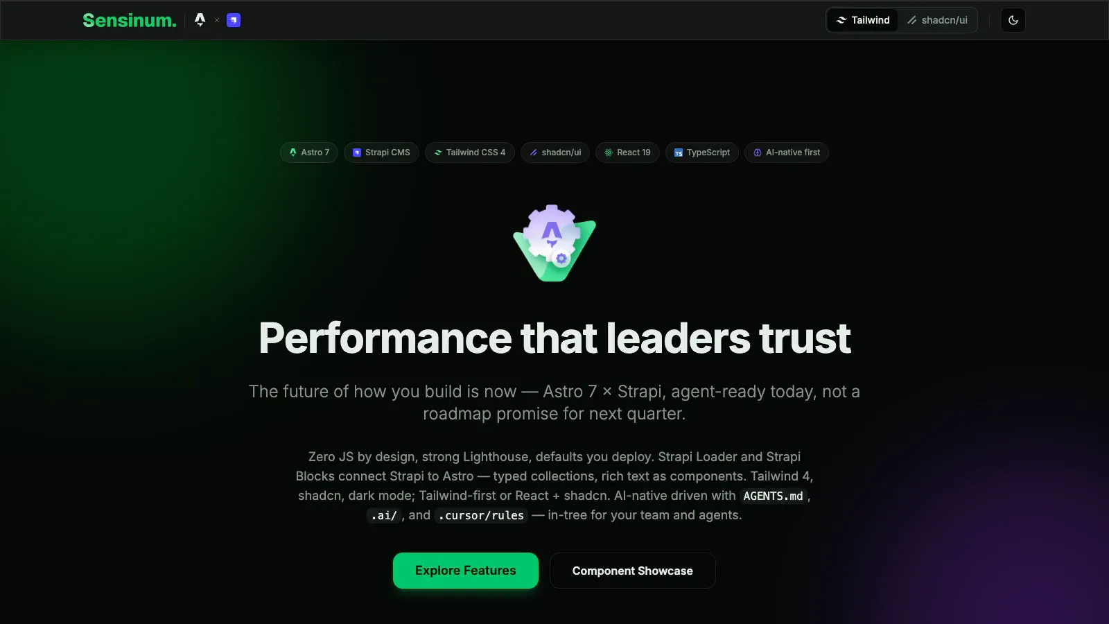 Astro Strapi Starter Astro template live preview