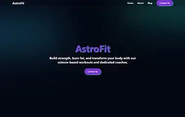 Astrofit - Tailwind Astro startup website template featuring dark theme and contrasting cyan accents