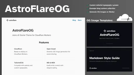 AstroFlareOG - Astro Tailwind Cloudflare Workers starter with dynamic OG image templates