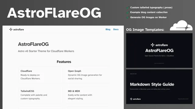 AstroFlareOG Astro template preview