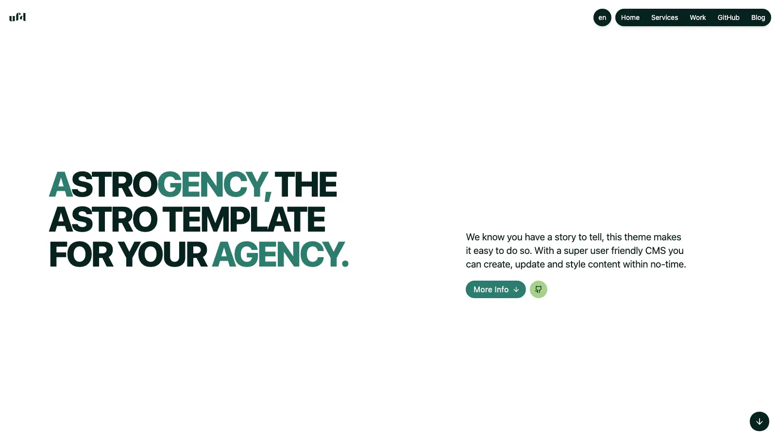 Astrogency Astro template live preview