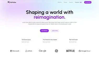 Astrolus - Unique free Tailwind Astro startup theme featuring vibrant gradient backgrounds.