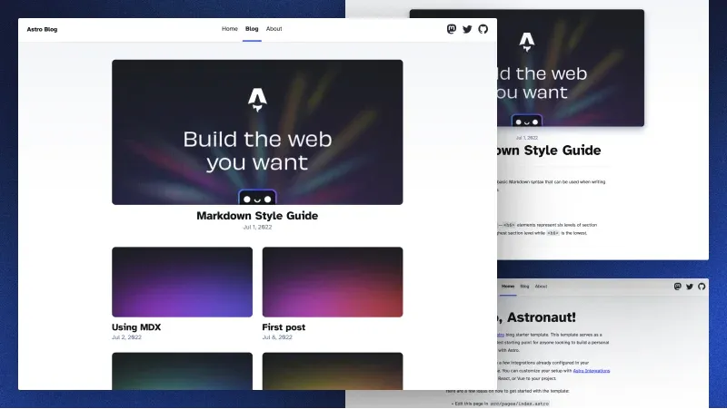 Blog Astro template preview