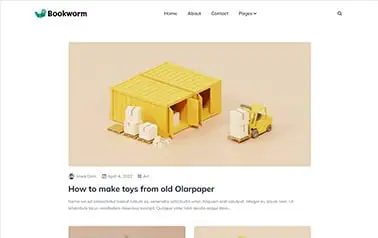 Bookworm - Minimalist free Tailwind CSS Astro blog template with a neatly organized layout.