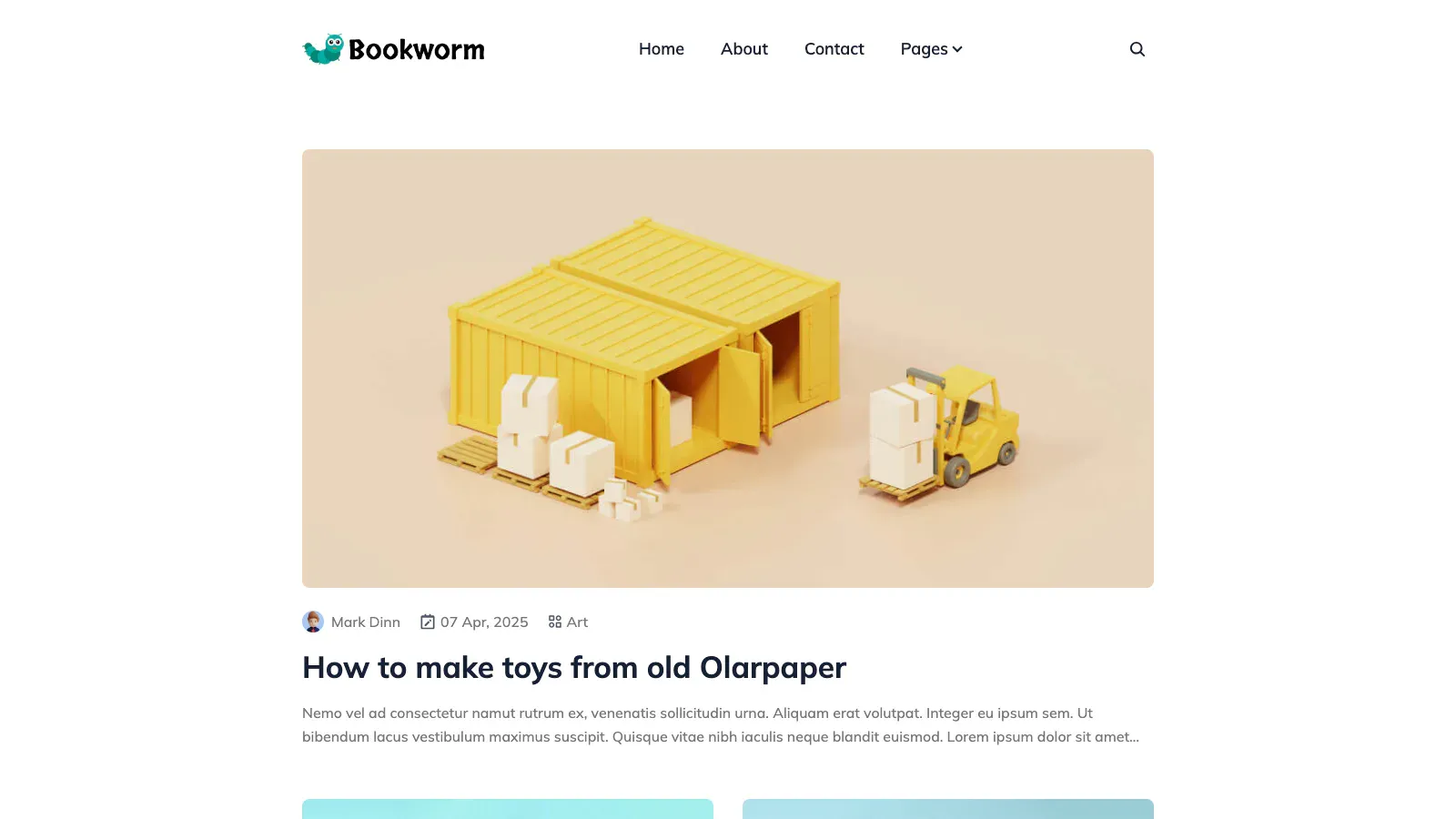 Bookworm Astro template live preview