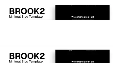 Brook 2 - Minimal Astro and Tailwind 4 blog template with bold type and dark hero