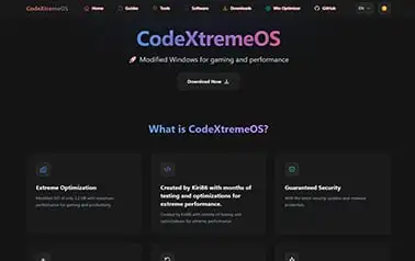 CodeXtreme Website - Tailwind React Astro digital product landing page template featuring dark theme and vibrant accents