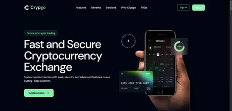 Crypgo - Crypto Landing Template - Free Tailwind CSS Astro landing page template for crypto and digital product websites.