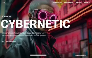 Cybernetic Free Website Template - A Tailwind CSS and React Astro professional services template featuring a modern swiper header