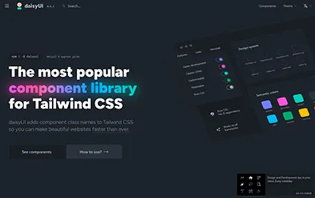 DaisyUI - Tailwind Astro compatible component library that's framework agnostic and offers multiple elements