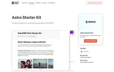 DatoCMS Astro Starter Kit - DatoCMS Astro boilerplate that's minimal, exposing just the essentials to help you start faster.