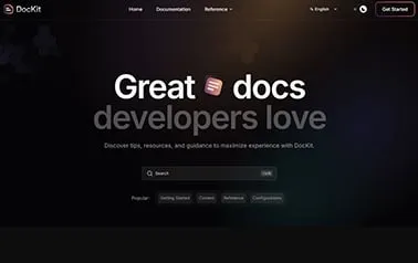 Dockit - Tailwind Astro documentation template featuring elegant dark theme layout