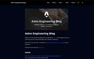 Engineering Astro template preview