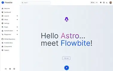 Flowbite Astro - Flowbite Astro admin dashboard template with multiple dashboard sections.