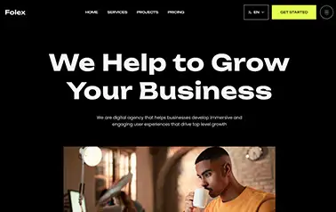Folex Lite - Free Agency Astro Theme - A free Tailwind CSS and Astro landing page template for creative agencies and startups.