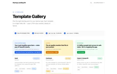 Startup Landing Kit - An Astro startup landing-page template with structured data, FAQ markup, and crawler metadata.