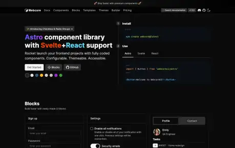 Webcore Astro Starter - An Astro starter project demonstrating Webcore UI components and styling utilities.