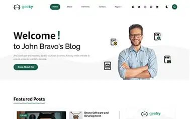 Geeky - Free Astro blog template with a useful set of sections and components.