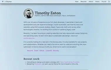 Glyptodon - Astro personal website template featuring multiple pages, including a blog, all wrapped in a blue color scheme.