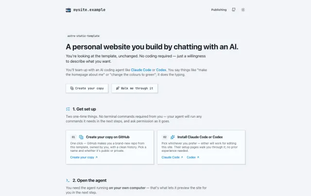 Astro Static Template Astro theme preview