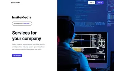 Inside Media Landing Astro template preview