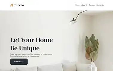 Interno - Tailwind CSS and React Astro interior design template with modern typography.