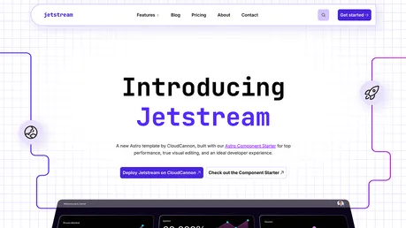 Jetstream Astro Template - Polished Astro 6 marketing website template for SaaS teams, with CloudCannon visual editing support.