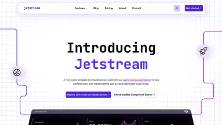 Jetstream Astro Template - Polished Astro marketing website template for SaaS teams, with CloudCannon visual editing support.
