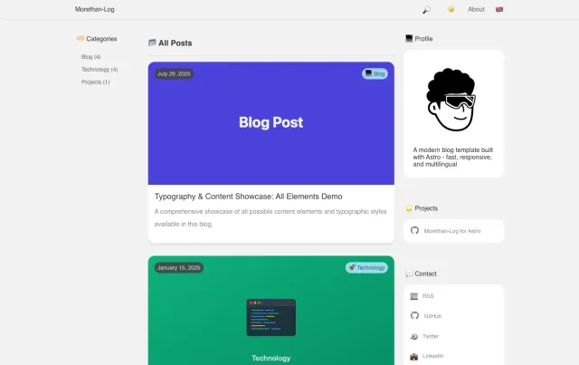 Morethan-Log for Astro Astro theme preview
