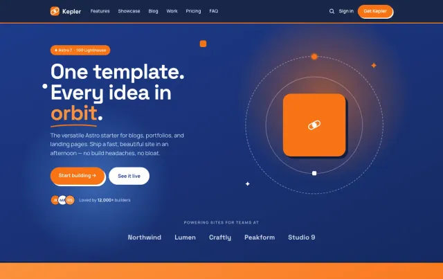Astro Kepler Astro theme preview