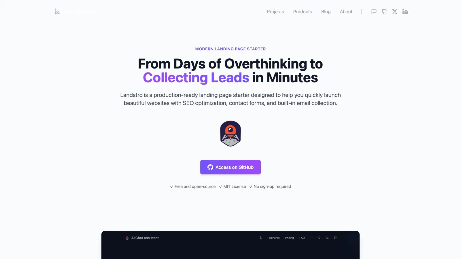Landstro Astro template live preview