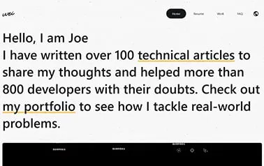 Letter - Tailwind Astro portfolio template featuring modern text based hero and multiple pages