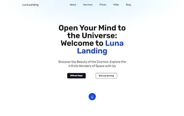 Luna Landing Astro template preview
