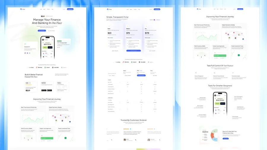 Preview 1 of finzo astro theme
