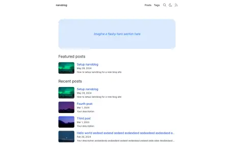 Nanoblog - A lightweight Astro blog template using UnoCSS and SolidJS.
