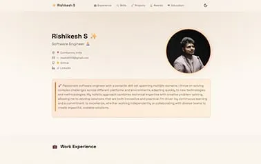 Moden Portfolio Template Astro template preview